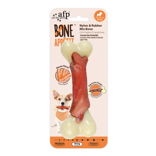 AFP Bone Appetit - Nylon & Rubber Mix Bone - Bacon Flavor I