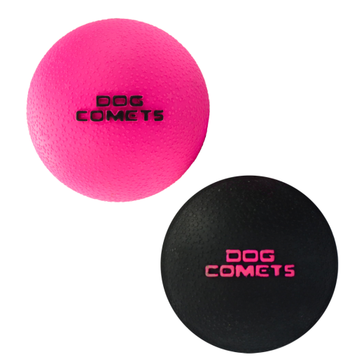 Dog Comets Ball Stardust Zwart/Roze S