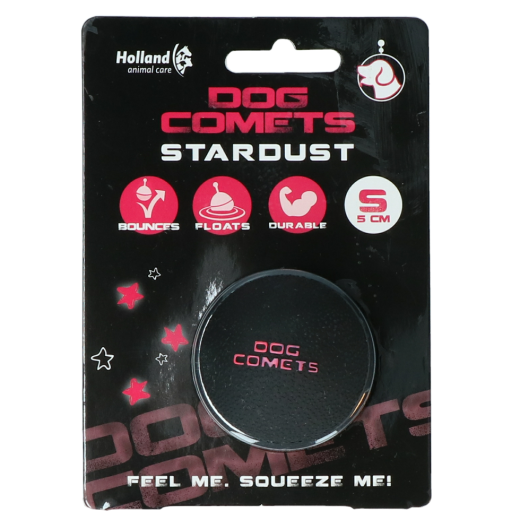 Dog Comets Ball Stardust Zwart/Roze S