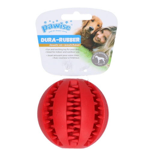Pawise Dog rubber ball 7.5cm,red
