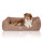 Knuffelwuff Orthopädisches Hundebett Leano aus Velours mit Handwebcharakter XL 105 x 75cm Hellbraun