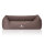 Knuffelwuff Orthopädisches Hundebett Leano aus Velours mit Handwebcharakter XXL 120 x 85cm Braun
