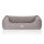 Knuffelwuff Orthopädisches Hundebett Leano aus Velours mit Handwebcharakter XXL 120 x 85cm Grau