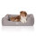 Knuffelwuff Orthopädisches Hundebett Leano aus Velours mit Handwebcharakter Übergröße XXXL 155 x 105cm Grau