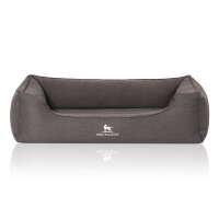 Knuffelwuff Orthopädisches Hundebett Leano aus Velours mit Handwebcharakter Übergröße XXXL 155 x 105cm Schwarz