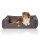 Knuffelwuff Orthopädisches Hundebett Leano aus Velours mit Handwebcharakter Übergröße XXXL 155 x 105cm Schwarz