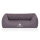 Knuffelwuff Orthopädisches Wasserabweisendes Hundebett Malou aus Velours mit Handwebcharakter M-L 85 x 63cm Grau