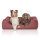 Knuffelwuff Orthopädisches Wasserabweisendes Hundebett Malou aus Velours mit Handwebcharakter XL 105 x 75cm Rot