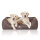 Knuffelwuff Leon orthopädisches Hundebett Velours XXL 120 x 85 cm Graubraun