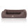 Knuffelwuff Leon orthopädisches Hundebett Velours XXL 120 x 85 cm Graubraun