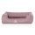 Knuffelwuff Orthopädisches Wasserabweisendes Hundebett Leon aus Velours mit Handwebcharakter M-L 85 x 63cm Rosa