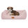 Knuffelwuff Hundebett Emma aus Velours mit feinem Handwebcharakter in Pastellfarben M-L 85 x 63cm Rosa