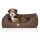 Knuffelwuff Orthopädisches Hundebett Rockland aus Kunstleder M-L 85 x 63cm Braun