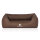Knuffelwuff Orthopädisches Hundebett Rockland aus Kunstleder M-L 85 x 63cm Braun