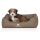 Knuffelwuff Orthopädisches Hundebett Rockland aus Kunstleder M-L 85 x 63cm Stone