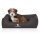 Knuffelwuff Orthopädisches Hundebett Rockland aus Kunstleder M-L 85 x 63cm Schwarz