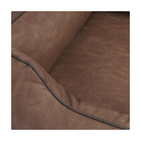 Knuffelwuff Orthopädisches Hundebett Rockland aus Kunstleder XXL 120 x 85cm Braun