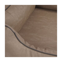 Knuffelwuff Orthopädisches Hundebett Rockland aus Kunstleder XXL 120 x 85cm Stone