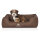 Knuffelwuff Orthopädisches Hundebett Columbia aus laser-gestepptem Kunstleder M-L 85 x 63cm Braun