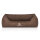 Knuffelwuff Orthopädisches Hundebett Columbia aus laser-gestepptem Kunstleder M-L 85 x 63cm Braun