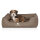 Knuffelwuff Orthopädisches Hundebett Columbia aus laser-gestepptem Kunstleder M-L 85 x 63cm Stone