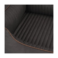 Knuffelwuff Orthopädisches Hundebett Columbia aus laser-gestepptem Kunstleder M-L 85 x 63cm Schwarz