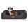 Knuffelwuff Orthopädisches Hundebett Columbia aus laser-gestepptem Kunstleder M-L 85 x 63cm Schwarz