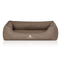Knuffelwuff Orthopädisches Hundebett Columbia aus laser-gestepptem Kunstleder XL 105 x 75cm Stone