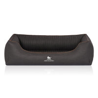 Knuffelwuff Orthopädisches Hundebett Columbia aus laser-gestepptem Kunstleder XL 105 x 75cm Schwarz