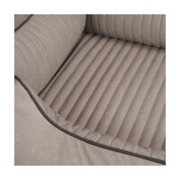 Knuffelwuff Orthopädisches Hundebett Columbia aus laser-gestepptem Kunstleder XXL 120 x 85cm Hellgrau