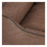 Knuffelwuff Hundebett Scottsdale aus Kunstleder M-L 85 x 63cm Braun