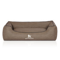 Knuffelwuff Hundebett Scottsdale aus Kunstleder M-L 85 x 63cm Stone