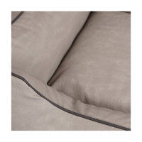Knuffelwuff Hundebett Scottsdale aus Kunstleder M-L 85 x 63cm Hellgrau