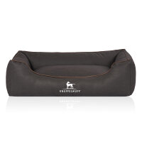 Knuffelwuff Hundebett Scottsdale aus Kunstleder M-L 85 x 63cm Schwarz