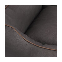 Knuffelwuff Hundebett Scottsdale aus Kunstleder M-L 85 x 63cm Schwarz