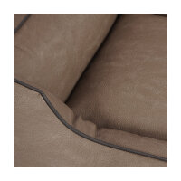 Knuffelwuff Hundebett Scottsdale aus Kunstleder XXL 120 x 85cm Stone