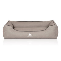 Knuffelwuff Hundebett Scottsdale aus Kunstleder XXL 120 x 85cm Hellgrau