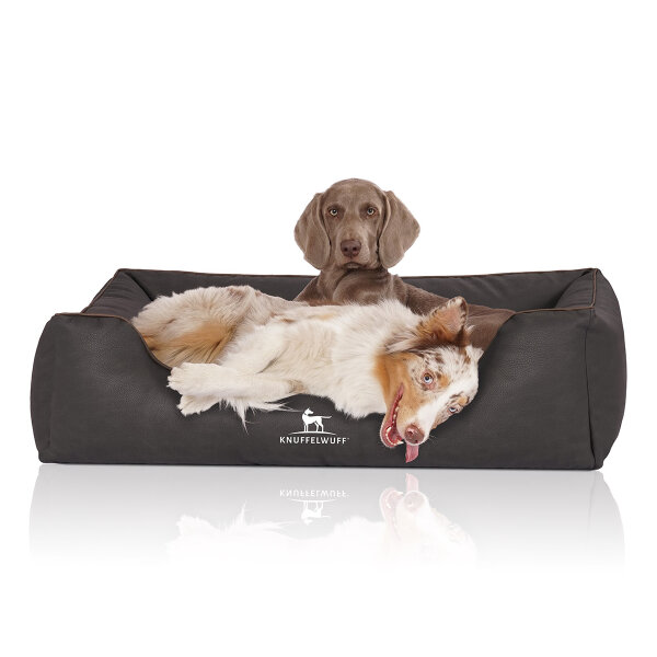 Knuffelwuff Hundebett Scottsdale aus Kunstleder XXL 120 x 85cm Schwarz