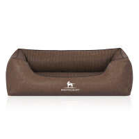 Knuffelwuff Chesapeake orthopädisches Hundebett Kunstleder M-L 85 x 63 cm Braun