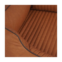 Knuffelwuff Orthopädisches Hundebett Chesapeake aus Laser gestepptem marmoriertem Kunstleder XL 105 x 75cm Rusty