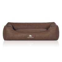 Knuffelwuff Hundebett Scottsdale aus Kunstleder Übergröße XXXL 155 x 105cm Braun