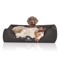 Knuffelwuff Hundebett Scottsdale aus Kunstleder Übergröße XXXL 155 x 105cm Schwarz