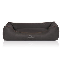 Knuffelwuff Hundebett Scottsdale aus Kunstleder Übergröße XXXL 155 x 105cm Schwarz