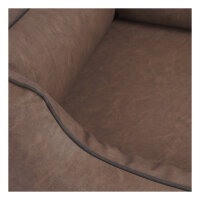 Knuffelwuff Hundebett Henderson aus marmoriertem Kunstleder M-L 85 x 63cm Braun