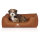 Knuffelwuff Hundebett Henderson aus marmoriertem Kunstleder M-L 85 x 63cm Rusty