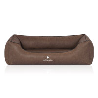 Knuffelwuff Hundebett Henderson aus marmoriertem Kunstleder XXL 120 x 85cm Braun