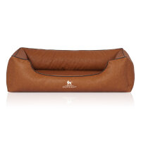 Knuffelwuff Hundebett Henderson aus marmoriertem Kunstleder XXL 120 x 85cm Rusty
