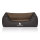 Knuffelwuff Orthopädisches Hundebett Outback aus laser-gestepptem Kunstleder M-L 85 x 63cm Schwarz/Taupe