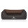 Knuffelwuff Orthopädisches Hundebett Outback aus laser-gestepptem Kunstleder M-L 85 x 63cm Schwarz/Braun