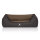 Knuffelwuff Orthopädisches Hundebett Outback aus laser-gestepptem Kunstleder XL 105 x 75cm Schwarz/Taupe